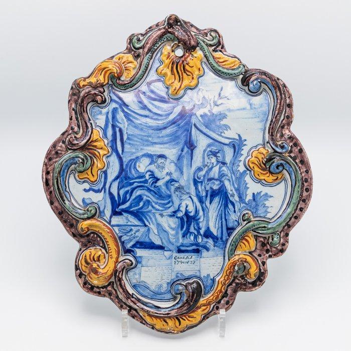 Delfts aardewerk plaquette met Bijbelse voorstelling,, Antiek en Kunst, Kunst | Niet-Westerse kunst