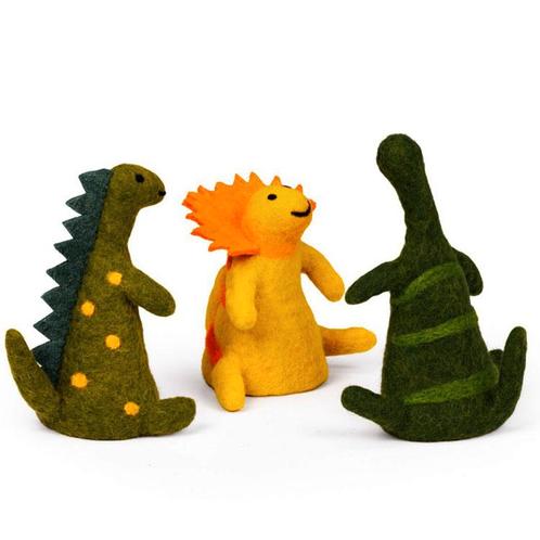Wolvilt Dinosaurussen - Set 3 st - Brontosaurus/Stegosaurus/, Kinderen en Baby's, Kinderkamer | Inrichting en Decoratie, Nieuw