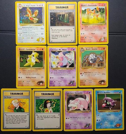 WOTC Pokémon - 10 Card - Gym Heroes - ENG - Lt. Surges, Hobby en Vrije tijd, Verzamelkaartspellen | Pokémon