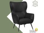 Leren fauteuil Flair - Toledo Nero (zwart), Huis en Inrichting, Fauteuils, Eigentijds, Modern, Retro, Romantisch, Nieuw, Ophalen of Verzenden
