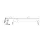 Luxe Douche-Arm Wiesbaden Rond Muurbevestiging 35 cm, Ophalen of Verzenden, Nieuw