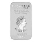 Australië. 1 oz 2023 $1 AUD 9999 Fine Silver Rectangle, Postzegels en Munten, Edelmetalen en Baren