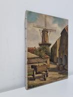 Jac de Groot (1897-1984) Uitzicht op Molen olieverf op linn, Antiek en Kunst, Ophalen