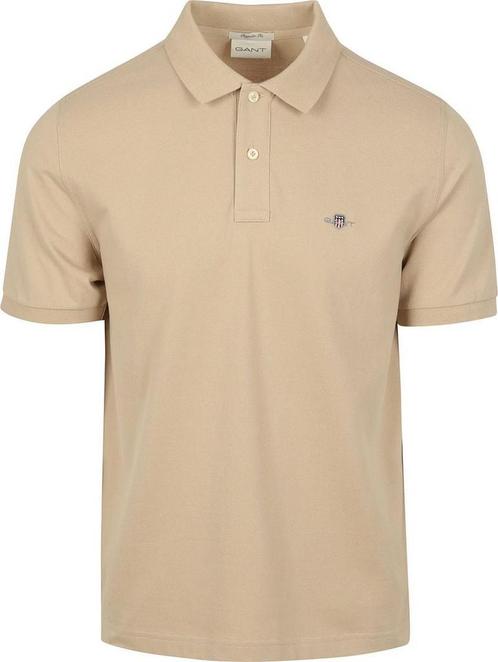 Gant Shield Piqué Poloshirt Sand maat 4XL Heren, Kleding | Heren, Polo's, Beige, Nieuw, Verzenden