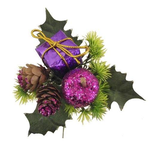 Kerstbijsteker paars appel, cadeautje en dennenappeltjes /, Huis en Inrichting, Woonaccessoires | Kunstplanten en Kunstbloemen