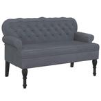 Bankje met Rugleuning - Tweedekansje - Luxe Fluweel, Grijs, Huis en Inrichting, Banken | Bankstellen, Minder dan 75 cm, Ophalen of Verzenden