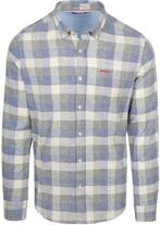NZA Shirt Picton Linnen Blend Ruit Blauw maat 3XL Heren, Kleding | Heren, Overhemden, Verzenden, Nieuw, New Zealand Auckland
