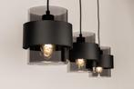 Rietveld Hanglampen - Zwart - Glas, Metaal, Verzenden, Nieuw