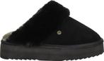 Warmbat Flurry Suede Plateau Dames Sloffen - Zwart/Zwart Maa, Verzenden, Nieuw