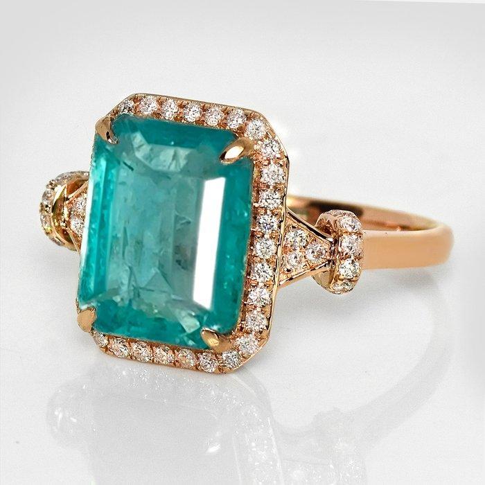 Zonder Minimumprijs - Ring - 14 karaat Roségoud, IGI 4,05 ct, Sieraden, Tassen en Uiterlijk, Ringen