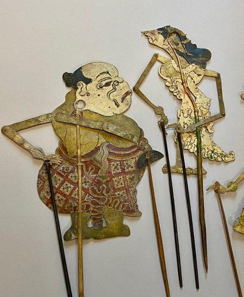 4 marionetten - Java - Wayang kulit - Indonesië (Zonder, Antiek en Kunst, Kunst | Niet-Westerse kunst