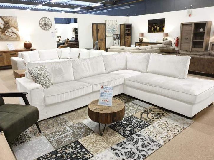 Hoekbank Follega - hoekbanken - Wit, Huis en Inrichting, Banken | Sofa's en Chaises Longues, Nieuw, Stof