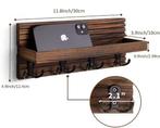 Houten Sleutelhouder – 4 Haken Wandrek, Verzenden, Nieuw