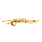 Gouden veer broche | Vintage (gouden broche, geelgoud), Sieraden, Tassen en Uiterlijk, Broches, Ophalen of Verzenden, Gebruikt