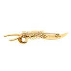 Gouden veer broche | Vintage (gouden broche, geelgoud), Goud, Gebruikt, Ophalen of Verzenden, Overige kleuren