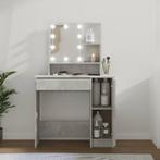 Make-up Tafel met LED - retourdeal - Betongrijs (kaptafel), 100 tot 150 cm, Nieuw, Hout, 50 tot 100 cm