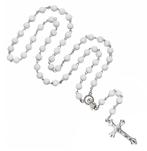 Fako Bijoux® - Ketting - Rozenkrans - Sandelhout - Wit, Sieraden, Tassen en Uiterlijk, Kettingen, Verzenden, Nieuw