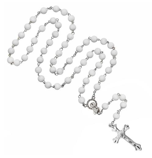 Fako Bijoux® - Ketting - Rozenkrans - Sandelhout - Wit, Sieraden, Tassen en Uiterlijk, Kettingen, Verzenden