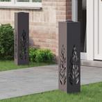 vidaXL Solar LED Pad Licht 2 pcs Zwart Koudgewalst staal, Verzenden, Nieuw, Zonne-energie