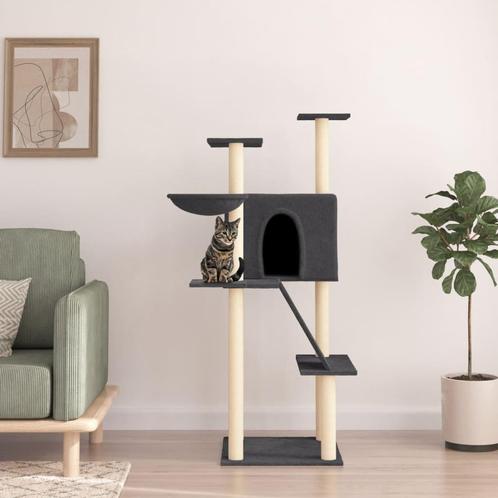vidaXL Kattenmeubel met sisal krabpalen 143 cm donkergrijs, Dieren en Toebehoren, Katten-accessoires, Nieuw, Verzenden