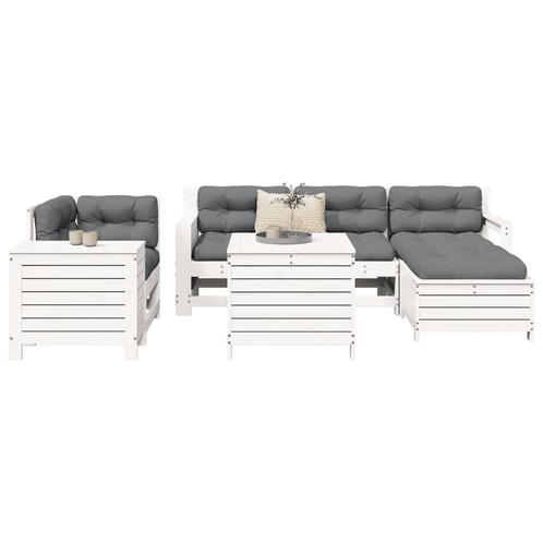 vidaXL 7-delige Loungeset massief grenenhout wit, Tuin en Terras, Tuinsets en Loungesets, Loungeset, Nieuw, Verzenden
