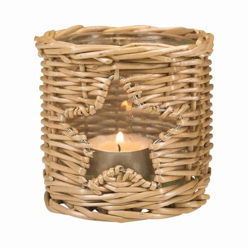 rotan windlicht ster 9cm, Huis en Inrichting, Woonaccessoires | Overige, Verzenden
