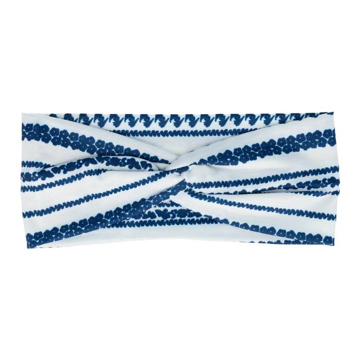 Haarband bloemen – Twist 9cm Ibiza print – Wit blauw, Sieraden, Tassen en Uiterlijk, Uiterlijk | Haarverzorging