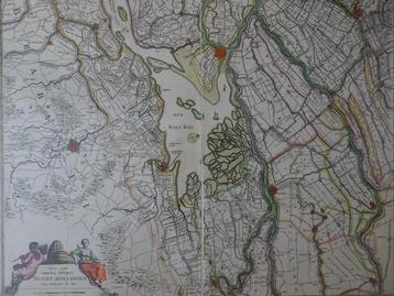 gravure plattegrond Biesbosch Z-Holland, Fred. de Wit 1680, beschikbaar voor biedingen