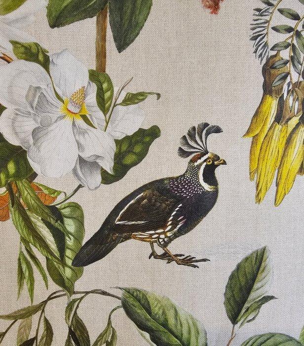 300x280cm! TESSUTO Bohemien stijl met Upupa e gru cenerine -, Antiek en Kunst, Antiek | Kleden en Textiel