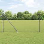 vidaXL Hecke met palen Grijs 1.4 x 50 m PVC-gecoat staal, Verzenden, Nieuw, IJzer