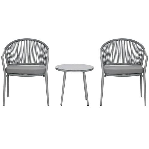TRUUSK Stijlvolle Zitgroep 2 Tuinstoelen Salontafel Balkonme, Tuin en Terras, Overige Tuin en Terras, Nieuw, Verzenden