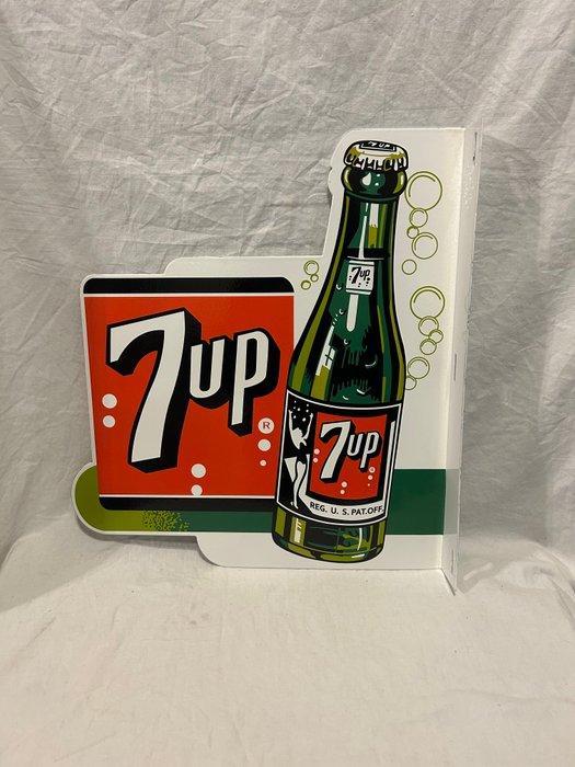 Emaille bord - emaille bord dubbelzijdig - 7up - Emaille, Antiek en Kunst, Antiek | Wandborden en Tegels