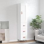 vidaXL buffetkast 34,5x34x180 cm bewerkt hout hoogglans wit, Huis en Inrichting, Kasten | Buffetkasten, Minder dan 50 cm, Verzenden