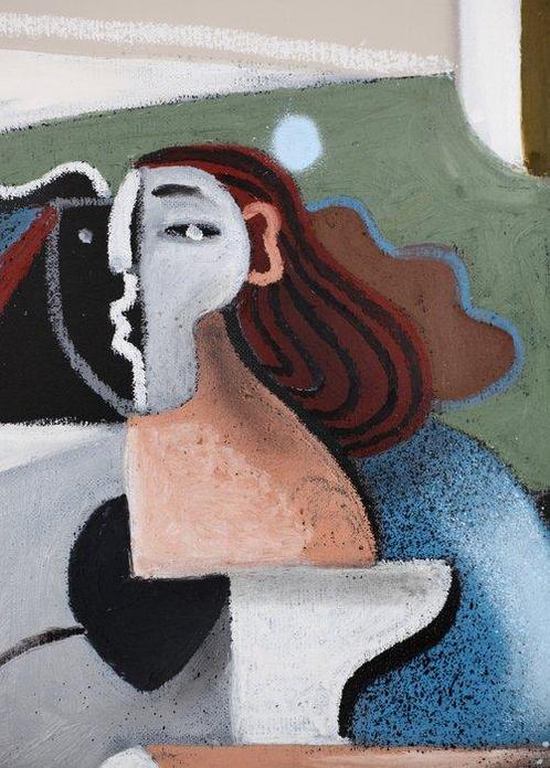 Jone Hopper - La fille au cerceau, Antiek en Kunst, Kunst | Schilderijen | Modern