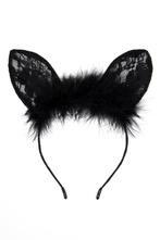 Haarband Bunny Muis Kant Zwart Dons Konijnoortjes Diadeem Ha, Kleding | Dames, Carnavalskleding en Feestkleding, Ophalen of Verzenden