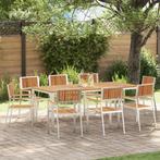vidaXL Tuin Eetset 9-delig van Massief Acaciahout, Verzenden, Nieuw