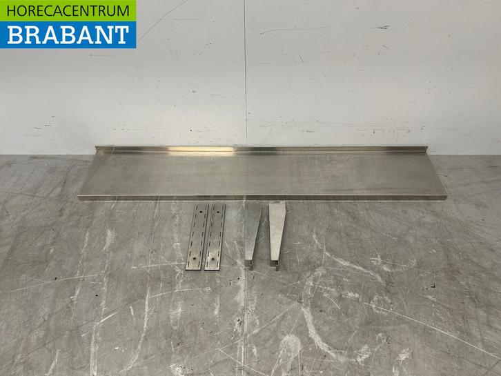 RVS Wandschap schap met beugels 160 x 30 cm Horeca, Zakelijke goederen, Horeca | Keukenapparatuur, Gebruikt, Ophalen of Verzenden