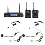 Vonyx WM62B dubbele draadloze headset microfoon UHF - 16 kan, Muziek en Instrumenten, Verzenden, Nieuw