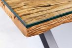 Massieve salontafel BARRACUDA 110cm antiek naturel teakhout, Ophalen of Verzenden, Nieuw