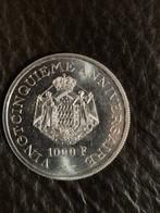 Monaco. Lot van 3 munten (2000 Francs Platinum, 1000 Francs, Postzegels en Munten
