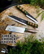 Set of 3, Hand-Forged Steel, Japanese Katana Style Knives