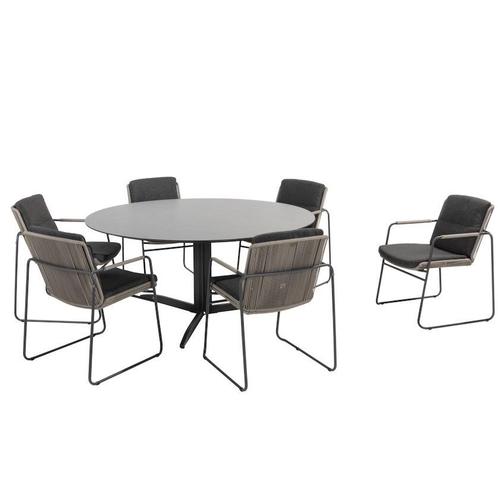 Embrace Parma dining tuinset 160 cm rond 7 delig taupe 4, Tuin en Terras, Tuinsets en Loungesets, Nieuw, Ophalen of Verzenden