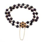 Granaat armband met gouden siersluiting; Antiek/vintage |..., Sieraden, Tassen en Uiterlijk, Armbanden, Gebruikt, Overige kleuren