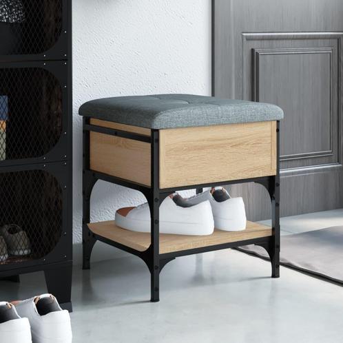 vidaXL Schoenenbank 42x42x45 cm bewerkt hout sonoma, Huis en Inrichting, Banken | Voetenbanken en Poefen, Nieuw, Verzenden