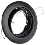 Spot Armatuur GU10 - Inbouw Rond - Zwart - Kantelbaar Ø82mm, Huis en Inrichting, Lampen | Spots, Metaal of Aluminium, Nieuw, Ophalen of Verzenden