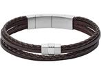 Fossil Vintage Casual JF02934040 Herenarmband 180 - 190 mm, Verzenden, Zo goed als nieuw