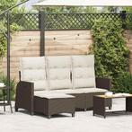 vidaXL Verstelbare tuinbank met kussens L-vormig poly rattan, Verzenden, Nieuw, Rotan