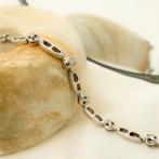 Witgouden fantasie armband met diamant; 0,24 ct. | 19 cm, Sieraden, Tassen en Uiterlijk, Armbanden, Gebruikt, Overige kleuren