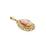 Gouden hanger met camee | Vintage (schelp, lagensteen), Ophalen of Verzenden, Gebruikt, Goud, Overige merken
