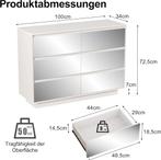Commode - Dressoir - 100x32x72,5 cm - 6 Lades - Wit - UEV, Verzenden, Zo goed als nieuw